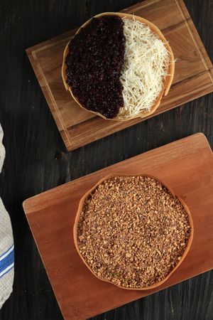 Top View Martabak Manis Kacang and Ketan Keju