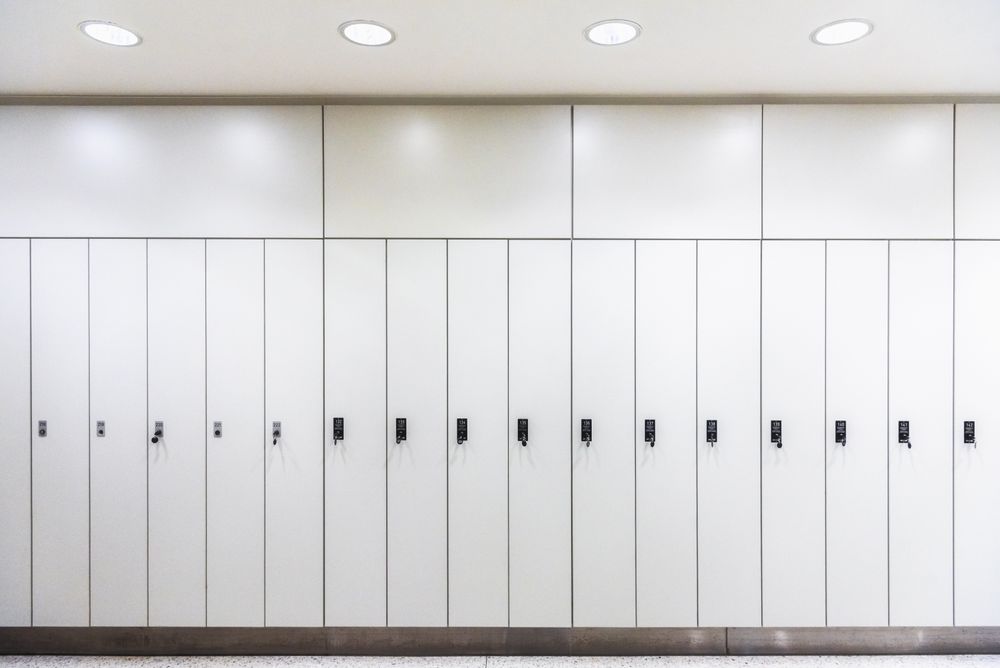 Lockers in a row