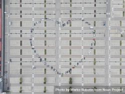 Cars parked in shape of heart 47mmrA