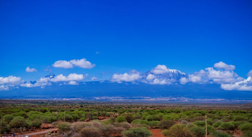 Mount Kilimanjaro Landscapes Highway Road Kimana Emali Oloitokitok Kenya Tanzania