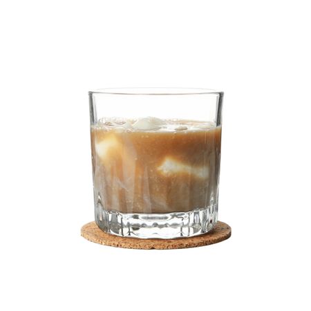 Glass of ice coffee isolated on plain background