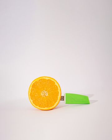 USB with an orange