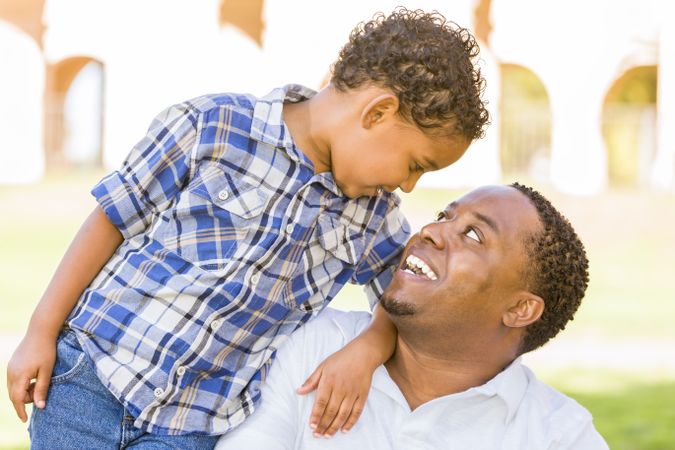 Happy Father and Son Playing