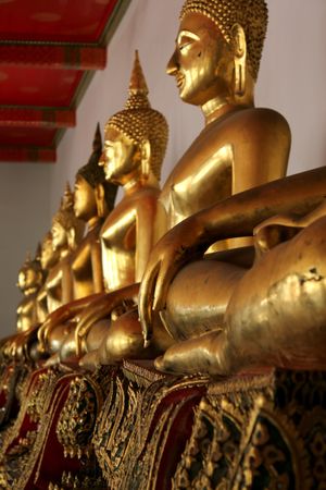 Golden buddha in a Thai temple