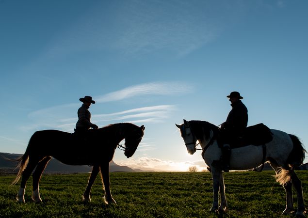People riding horses