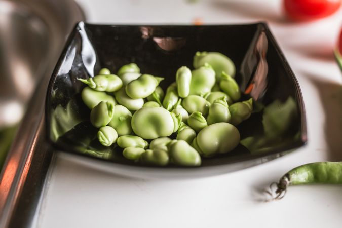 Plate of ripe beans