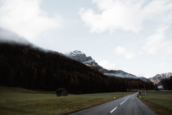 Lonely highway amid mountains