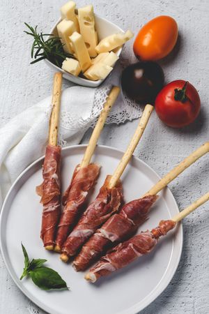 Gressinis with spanish serrano ham