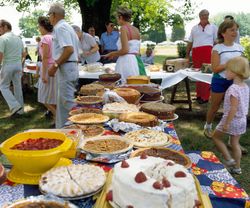 Cakes and pies line the tables at a family reunion in North Carolina 20Kq74