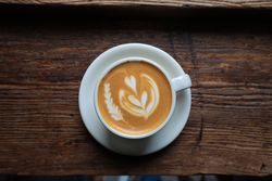 Delicious hot coffee with latte art