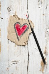 Love symbols hand painted in watercolor