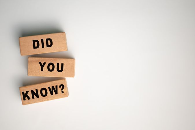 did you know words on wooden blocks
