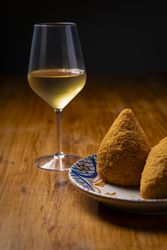 Sicilian Arancino with Wine