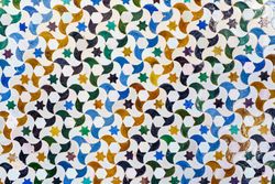 Ceramic patterned walls in the Alhambra of Granada