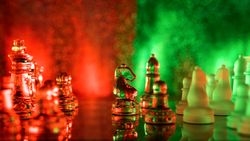 Glass transparent chess background
