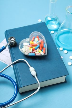 Concept of different professional books - medicine books