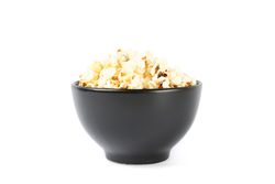 bowl with popcorn isolated on blank background