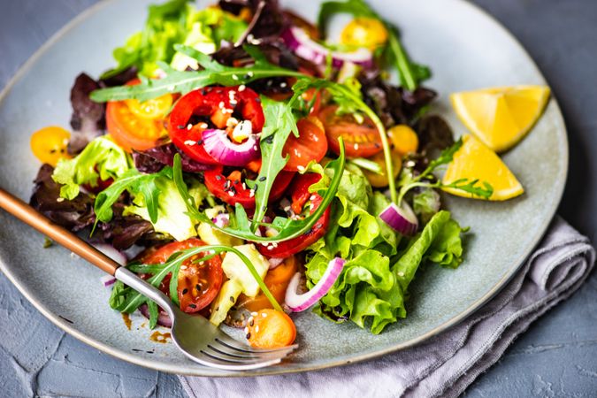 Close up of organic vegetable salad