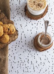 Homemade cookies with cacao powered and milk