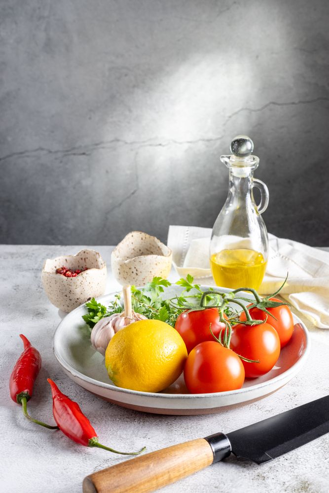 Ingredients for cooking on the table