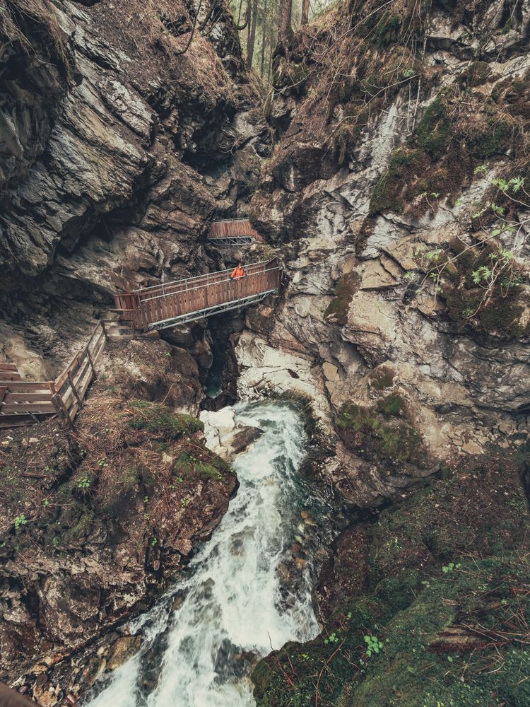 Tourist path among beautiful mountain landscape