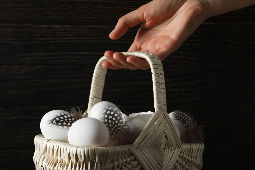 Concept of fresh and natural farm product - eggs