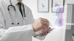Doctor using AI for human analysis