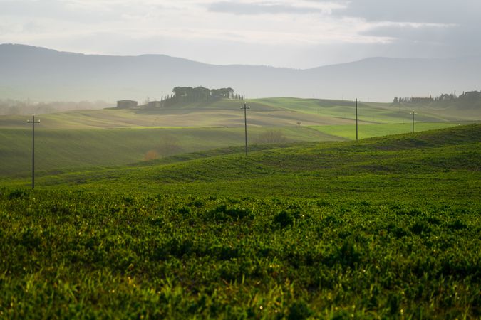Amazing green valley with mountains