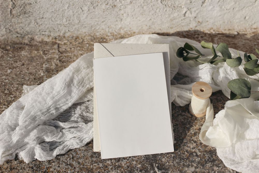 Elegant summer wedding stationery.