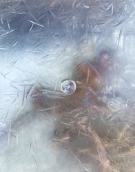 Frozen ice with bubble