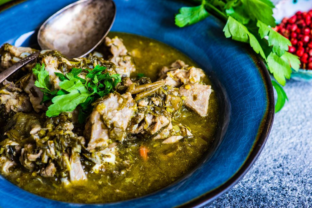 Georgian chakapuli dish