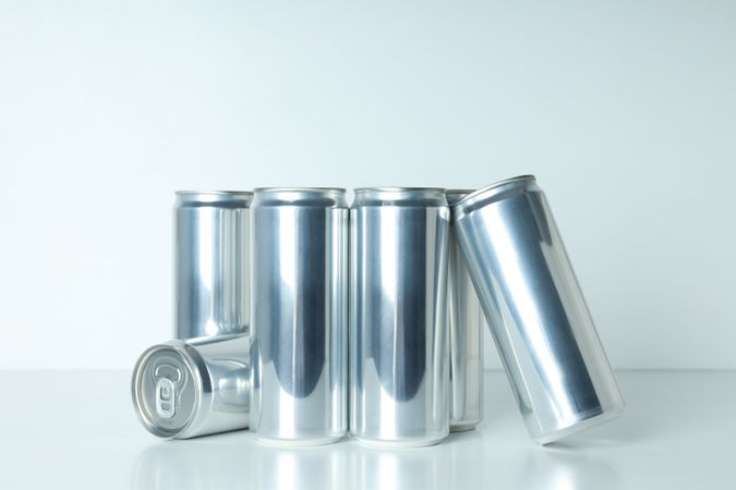 Concept of drink, blank cans with space for label