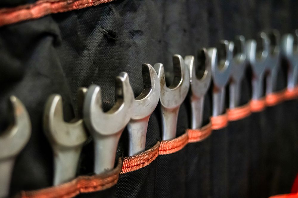 Garage. Car repair. Tools.