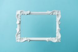 Picture frame on blue background