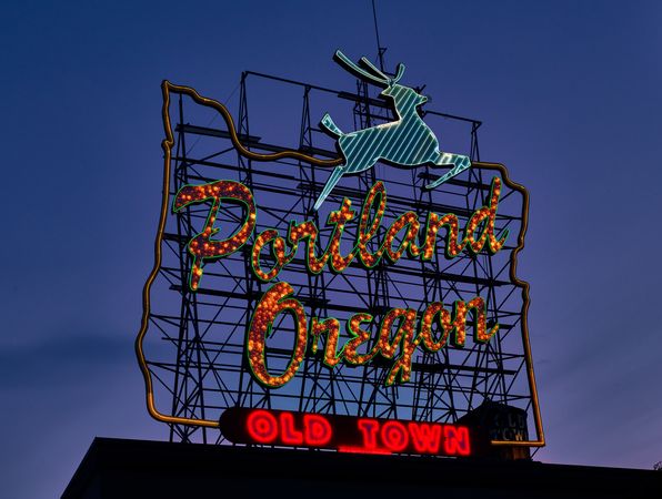 The Stag sign, Portland, Oregon