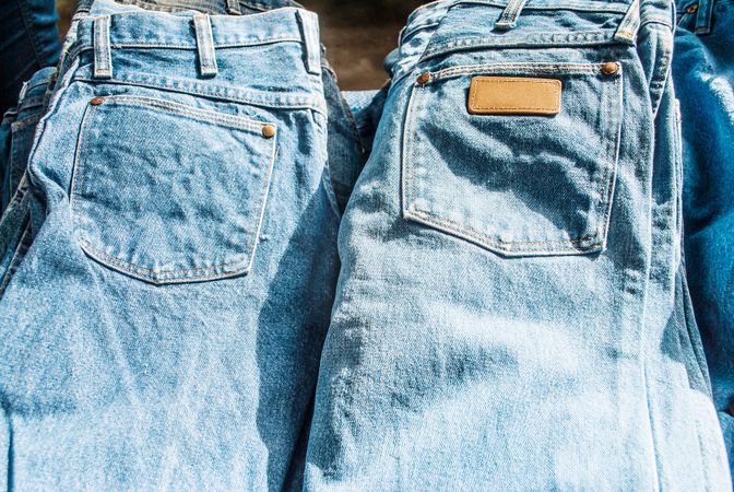 Lot of different blue jeans Blue Jeans
