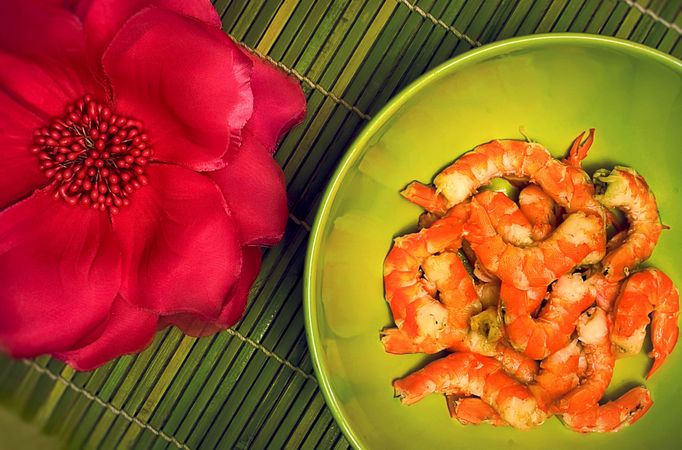 Fried shrimps Asian style.