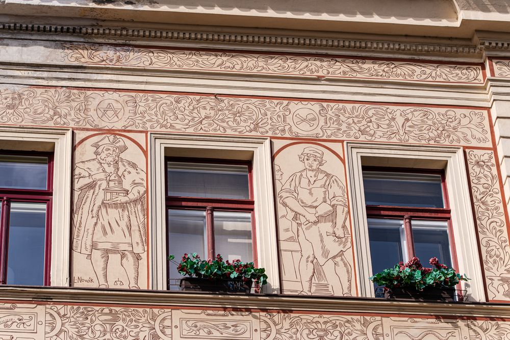 Decooration of the building in Old Prague