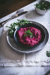 Hummus on plate