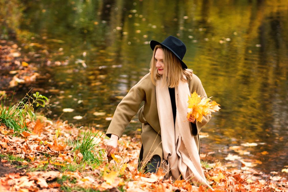 Woman during autumn season