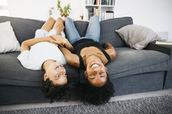 Mother and daughter playing together