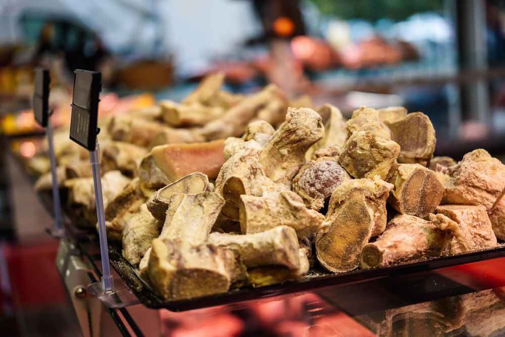 Trey of ham bones for bone broth