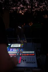 Sound mixer during a night concert