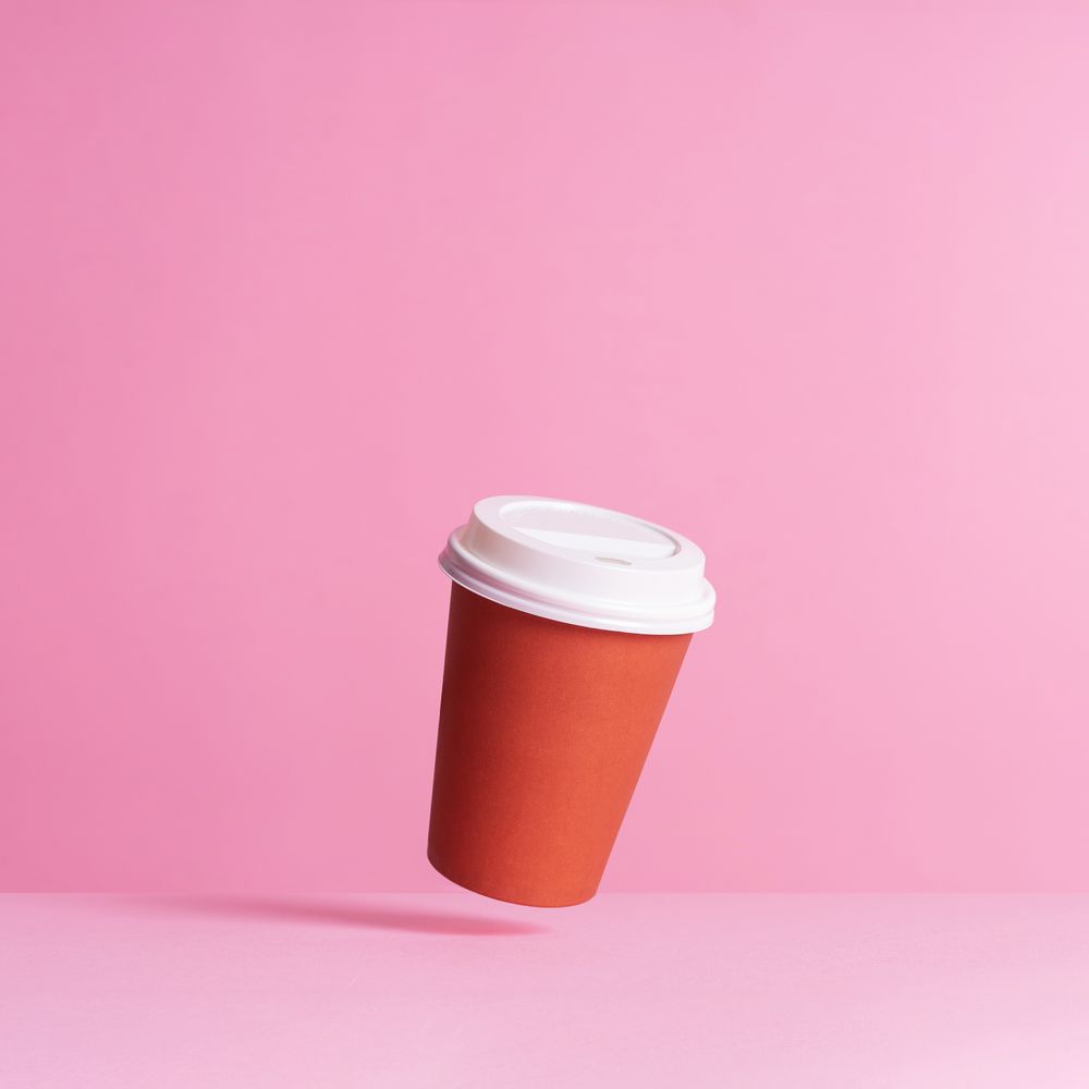 coffe cup with background pink