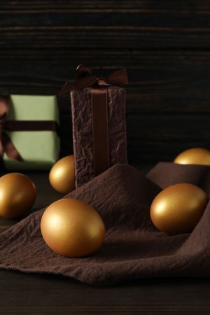 Concept of Richness and prosperity, golden eggs