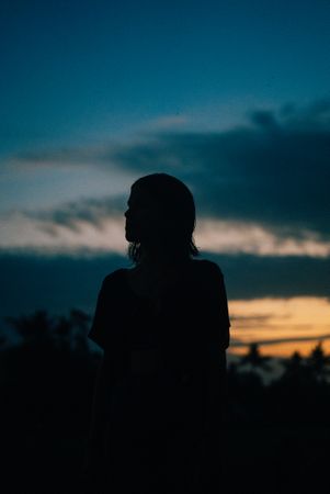 Silhouette of person at dusk
