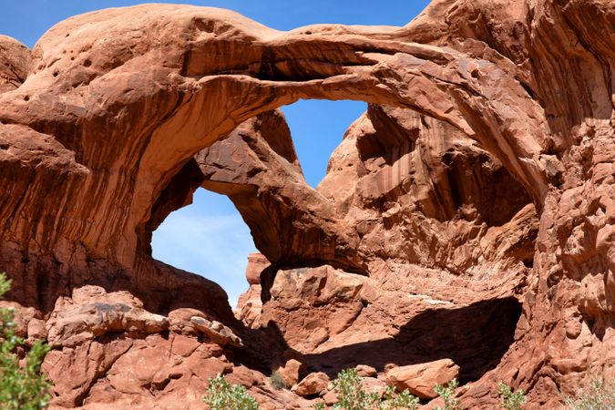 Double arch in Utah during summer