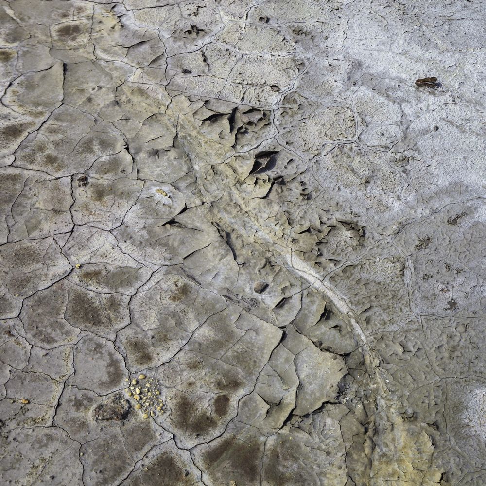 Dry rock surface in cracks
