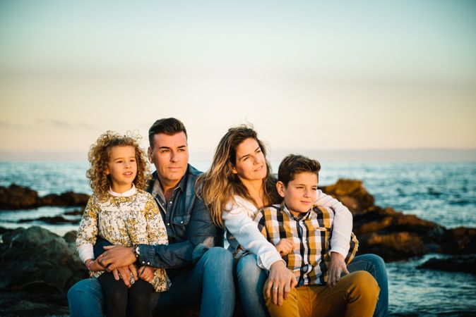 Happy family at beach