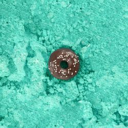 Donut on green dust